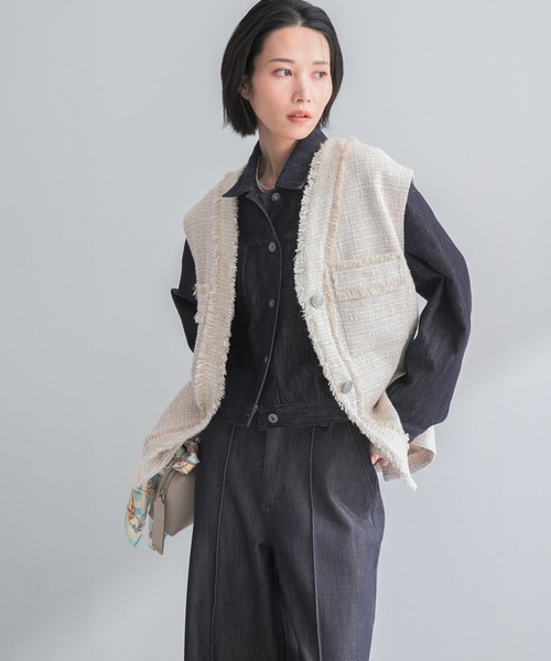 URBAN RESEARCH ROSSO WOMEN（アーバンリサーチ　ロッソ）の「デニムドルマンジャケット（デニムジャケット・レディース・オフホワイト/インディゴブルー・FREE）」の11枚目の写真