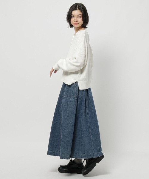 niko and...（ニコアンド）の「鹿の子ヘンリーニットプルオーバー（ニット/セーター・レディース・オフホワイト/ブラック/ネイビー・MEDIUM/LARGE）」の5枚目の写真