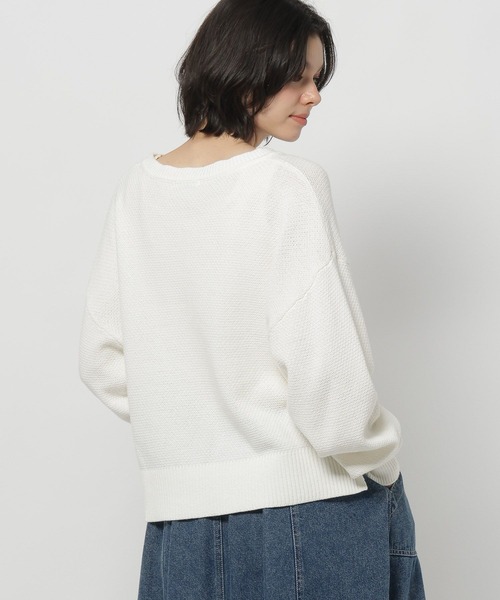 niko and...（ニコアンド）の「鹿の子ヘンリーニットプルオーバー（ニット/セーター・レディース・オフホワイト/ブラック/ネイビー・MEDIUM/LARGE）」の6枚目の写真