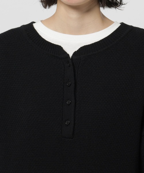 niko and...（ニコアンド）の「鹿の子ヘンリーニットプルオーバー（ニット/セーター・レディース・オフホワイト/ブラック/ネイビー・MEDIUM/LARGE）」の17枚目の写真