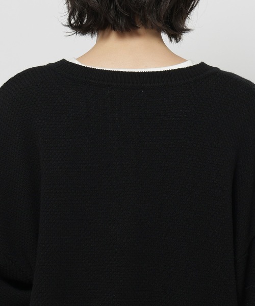 niko and...（ニコアンド）の「鹿の子ヘンリーニットプルオーバー（ニット/セーター・レディース・オフホワイト/ブラック/ネイビー・MEDIUM/LARGE）」の18枚目の写真