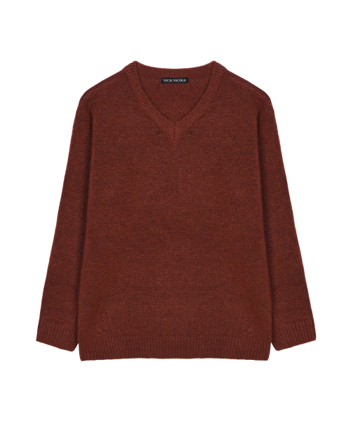 NICK&NICOLE（ニックアンドニコール）の「[ESSENTIAL] CLASSICAL SOFT V SWEATER_BRICK RED（ニット/セーター・レディース・その他・FREE）」の4枚目の写真