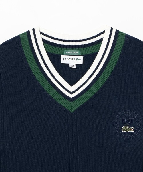 LACOSTE（ラコステ）の「【別注】LACOSTE / チルデン ニット ベスト（ニット/セーター・メンズ・ネイビー/ホワイト・3/5/4）」の9枚目の写真