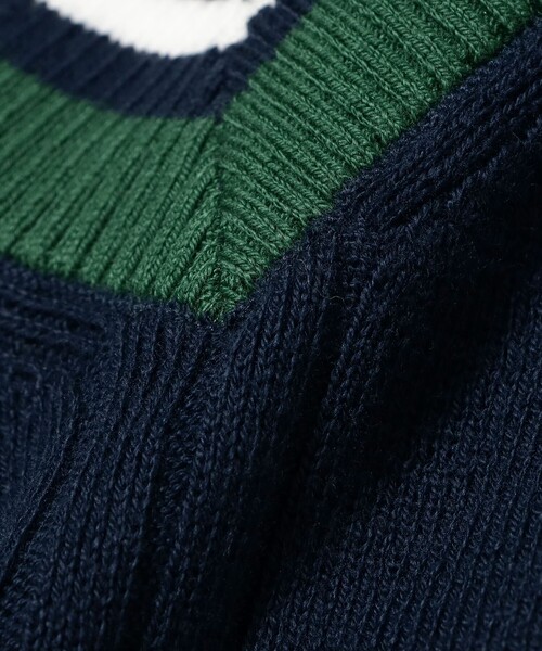 LACOSTE（ラコステ）の「【別注】LACOSTE / チルデン ニット ベスト（ニット/セーター・メンズ・ネイビー/ホワイト・3/5/4）」の4枚目の写真