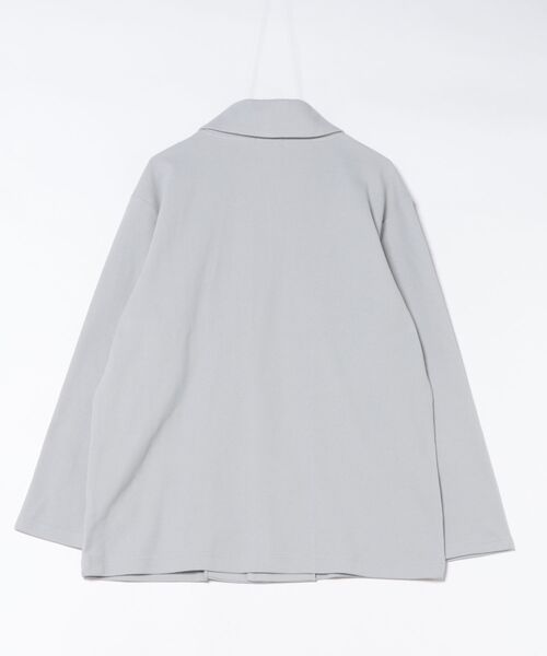 TAKA-Q（タカキュー）の「【イージーケア 羽織り】タカキュー 綿混鹿の子 ショールカーディガン（カーディガン/ボレロ・メンズ・ライトグレー/ネイビー・LARGE/X-LARGE/MEDIUM）」の3枚目の写真