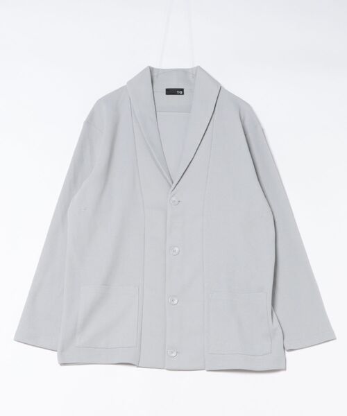 TAKA-Q（タカキュー）の「【イージーケア 羽織り】タカキュー 綿混鹿の子 ショールカーディガン（カーディガン/ボレロ・メンズ・ライトグレー/ネイビー・LARGE/X-LARGE/MEDIUM）」の4枚目の写真