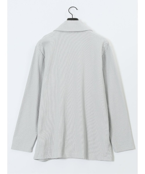 TAKA-Q（タカキュー）の「【イージーケア 羽織り】タカキュー 綿混鹿の子 ショールカーディガン（カーディガン/ボレロ・メンズ・ライトグレー/ネイビー・LARGE/X-LARGE/MEDIUM）」の6枚目の写真