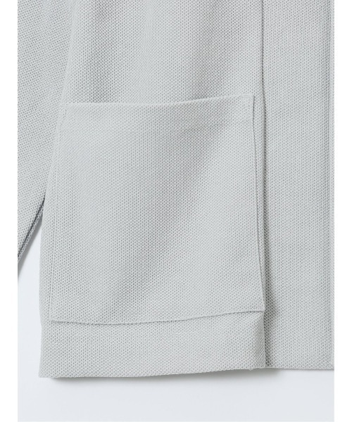 TAKA-Q（タカキュー）の「【イージーケア 羽織り】タカキュー 綿混鹿の子 ショールカーディガン（カーディガン/ボレロ・メンズ・ライトグレー/ネイビー・LARGE/X-LARGE/MEDIUM）」の8枚目の写真