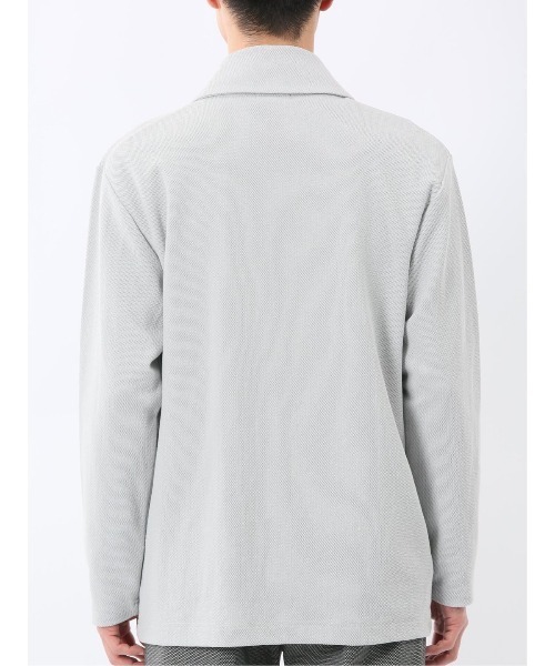 TAKA-Q（タカキュー）の「【イージーケア 羽織り】タカキュー 綿混鹿の子 ショールカーディガン（カーディガン/ボレロ・メンズ・ライトグレー/ネイビー・LARGE/X-LARGE/MEDIUM）」の12枚目の写真