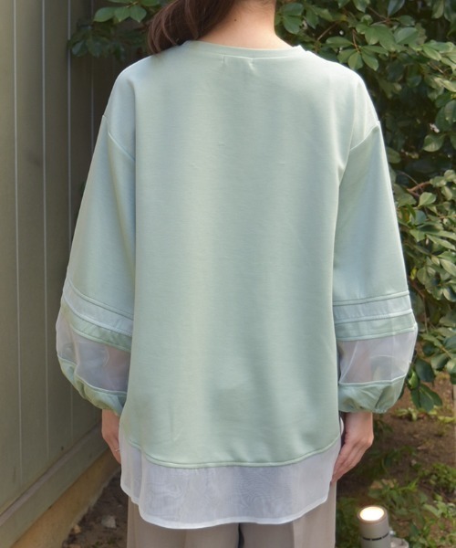 axes femme(アクシーズファム)の「ダンボールカットシア切替PO(Tシャツ/カットソー・レディース・ブラック/ミント/グレー・FREE)」の9枚目の写真