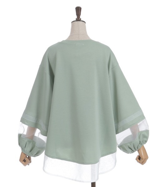 axes femme(アクシーズファム)の「ダンボールカットシア切替PO(Tシャツ/カットソー・レディース・ブラック/ミント/グレー・FREE)」の12枚目の写真
