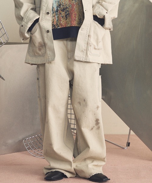 MAISONSPECIALByColorDenimホワイトデニムメゾンスペシャル UNISEX》【Vintage Style Denim Fabric】Prime-Wide Painter Denim