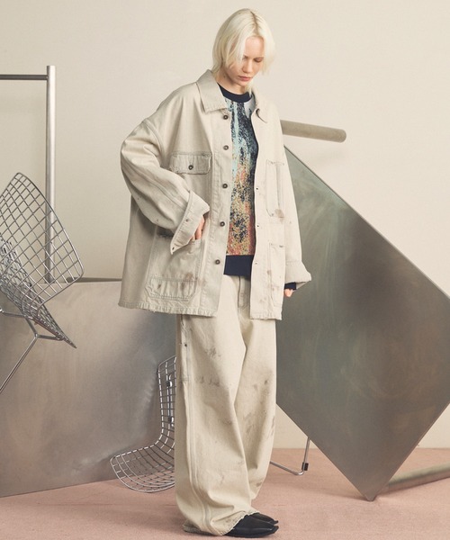 UNISEX》【Vintage Style Denim Fabric】Prime-Wide Painter Denim