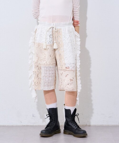 etsinta(エシンタ)の「【etsinta/エシンタ】レースパッチワークショーツINDIA(その他パンツ・レディース・アイボリー・ONE SIZE)」の4枚目の写真