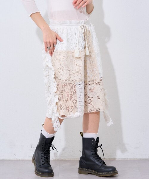 etsinta(エシンタ)の「【etsinta/エシンタ】レースパッチワークショーツINDIA(その他パンツ・レディース・アイボリー・ONE SIZE)」の5枚目の写真