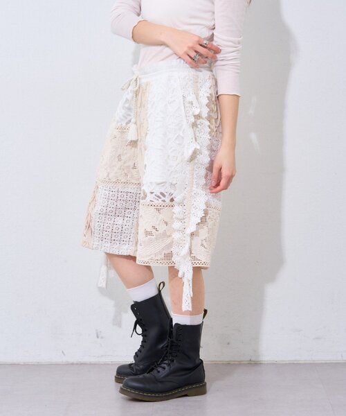 etsinta(エシンタ)の「【etsinta/エシンタ】レースパッチワークショーツINDIA(その他パンツ・レディース・アイボリー・ONE SIZE)」の6枚目の写真