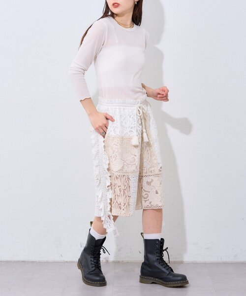 etsinta(エシンタ)の「【etsinta/エシンタ】レースパッチワークショーツINDIA(その他パンツ・レディース・アイボリー・ONE SIZE)」の8枚目の写真