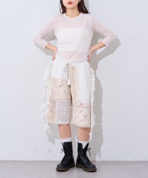 etsinta(エシンタ)の「【etsinta/エシンタ】レースパッチワークショーツINDIA(その他パンツ・レディース・アイボリー・ONE SIZE)」の9枚目の写真