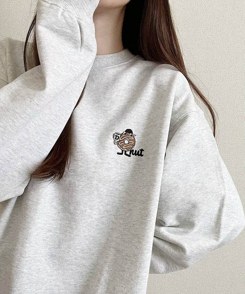 Nana（ナナ）の「MOGMOG フード刺繍スウェット（スウェット・レディース・グレー/グレー系その他・FREE）」の2枚目の写真