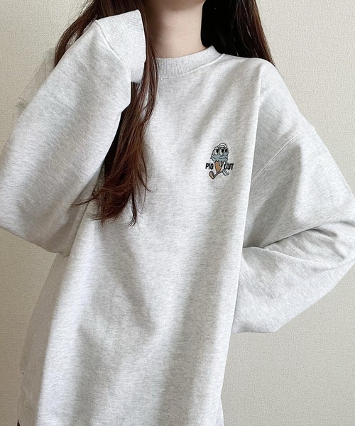 Nana（ナナ）の「MOGMOG フード刺繍スウェット（スウェット・レディース・グレー/グレー系その他・FREE）」の3枚目の写真