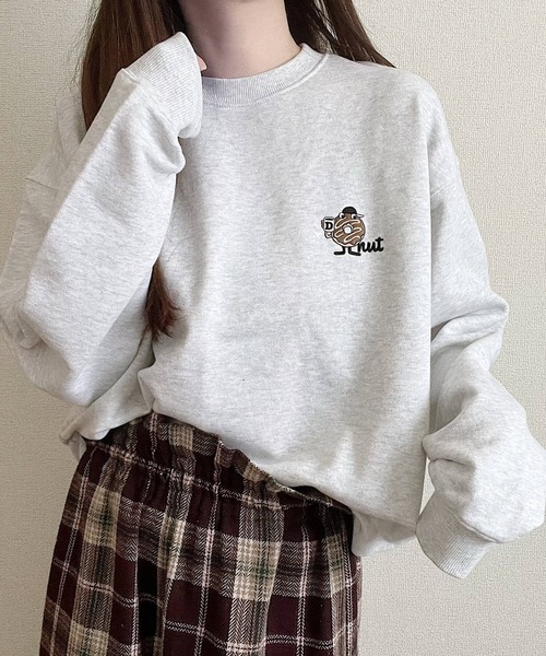 Nana（ナナ）の「MOGMOG フード刺繍スウェット（スウェット・レディース・グレー/グレー系その他・FREE）」の8枚目の写真