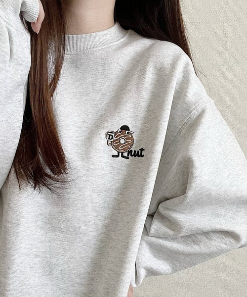 Nana（ナナ）の「MOGMOG フード刺繍スウェット（スウェット・レディース・グレー/グレー系その他・FREE）」の9枚目の写真
