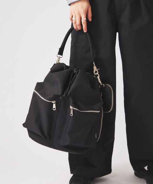 PACKING（パッキング）の「PACKING / パッキング 別注 2WAY ドローストリング ショルダーバッグ（ショルダーバッグ・メンズ・ブラック・FREE）」の9枚目の写真