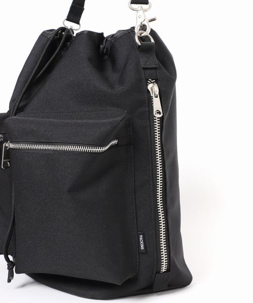PACKING（パッキング）の「PACKING / パッキング 別注 2WAY ドローストリング ショルダーバッグ（ショルダーバッグ・メンズ・ブラック・FREE）」の14枚目の写真