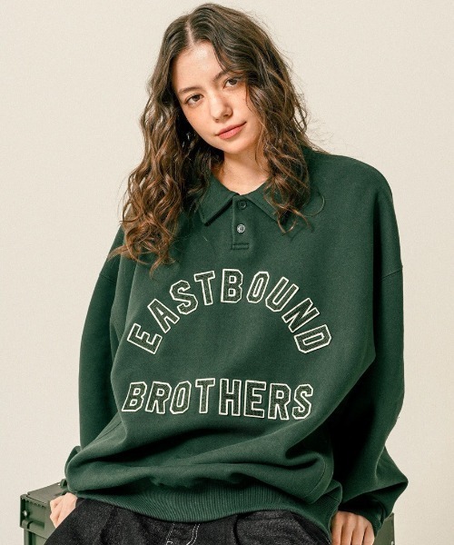 WV PROJECT（ダブリューブイプロジェクト）の「【TWN】Estbro Collar Sweatshirts/JYMT3610（スウェット・メンズ・ネイビー/ダークグリーン/ダークブラウン・L/M/3L/LL）」の6枚目の写真
