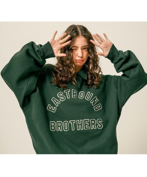 WV PROJECT（ダブリューブイプロジェクト）の「【TWN】Estbro Collar Sweatshirts/JYMT3610（スウェット・メンズ・ネイビー/ダークグリーン/ダークブラウン・L/M/3L/LL）」の4枚目の写真