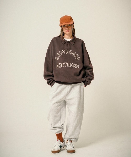 WV PROJECT（ダブリューブイプロジェクト）の「【TWN】Estbro Collar Sweatshirts/JYMT3610（スウェット・メンズ・ネイビー/ダークグリーン/ダークブラウン・L/M/3L/LL）」の19枚目の写真