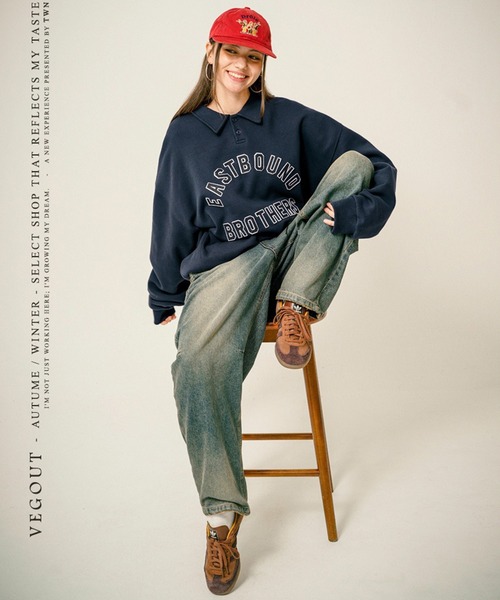 WV PROJECT（ダブリューブイプロジェクト）の「【TWN】Estbro Collar Sweatshirts/JYMT3610（スウェット・メンズ・ネイビー/ダークグリーン/ダークブラウン・L/M/3L/LL）」の22枚目の写真