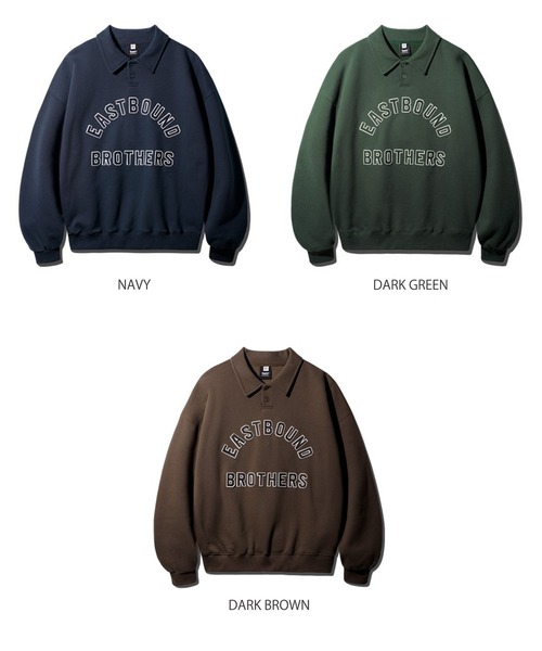 WV PROJECT（ダブリューブイプロジェクト）の「【TWN】Estbro Collar Sweatshirts/JYMT3610（スウェット・メンズ・ネイビー/ダークグリーン/ダークブラウン・L/M/3L/LL）」の14枚目の写真