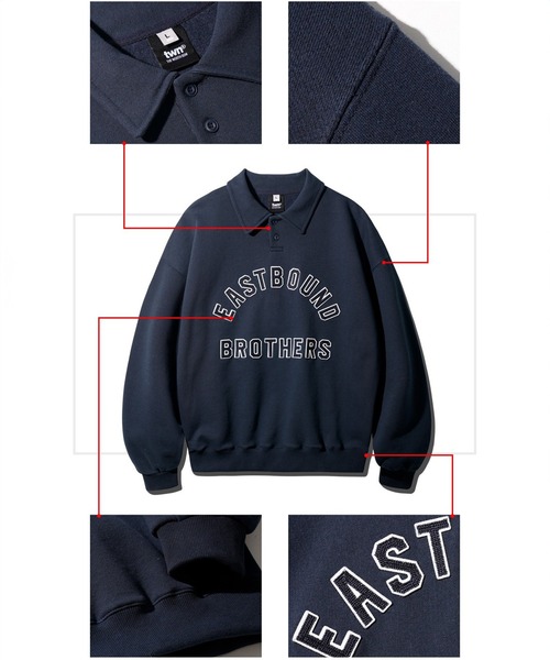 WV PROJECT（ダブリューブイプロジェクト）の「【TWN】Estbro Collar Sweatshirts/JYMT3610（スウェット・メンズ・ネイビー/ダークグリーン/ダークブラウン・L/M/3L/LL）」の18枚目の写真