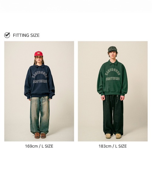 WV PROJECT（ダブリューブイプロジェクト）の「【TWN】Estbro Collar Sweatshirts/JYMT3610（スウェット・メンズ・ネイビー/ダークグリーン/ダークブラウン・L/M/3L/LL）」の13枚目の写真
