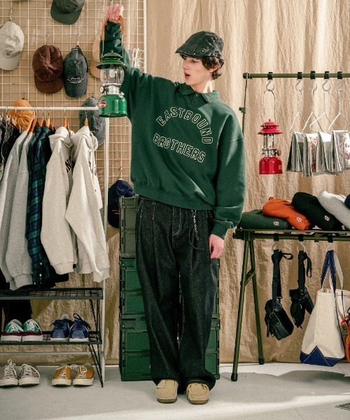 WV PROJECT（ダブリューブイプロジェクト）の「【TWN】Estbro Collar Sweatshirts/JYMT3610（スウェット・メンズ・ネイビー/ダークグリーン/ダークブラウン・L/M/3L/LL）」の8枚目の写真