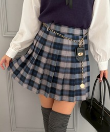 チャーム付プリーツミニスカート