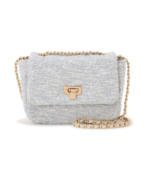 EDIT COLOGNE（エディットコロン）の「ツイードミニショルダーバッグ（ショルダーバッグ・レディース・ブルー/ブラック・ﾌﾘ-）」の2枚目の写真