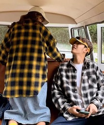 WARAIJOGO（ワライジョウゴ）の「ルーズシルエットネルチェック長袖シャツ/ネルシャツ(NEZ)（シャツ/ブラウス）」