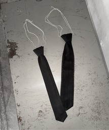 LVEU.（ラブユ.）の「【LVEU.】チェーンデザインネクタイ / ネクタイ チェーン アクセサリー チュール ブラック モード（ネクタイ）」