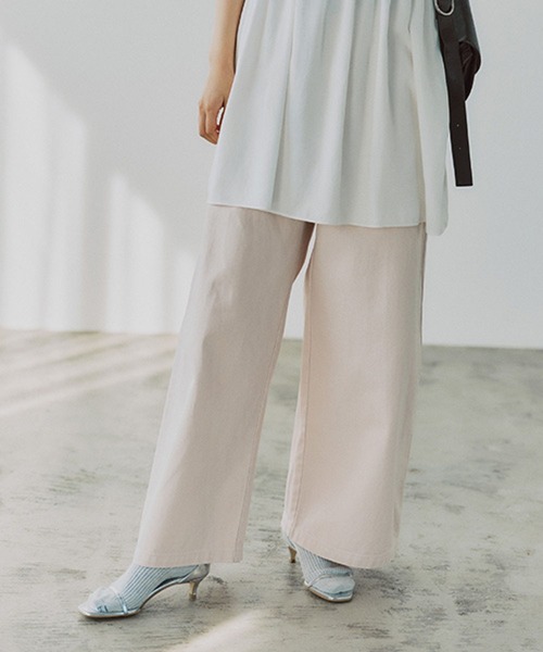 studio CLIP（スタディオクリップ）の「【一部サイズ予約】ギャザーカラーチノパンツ[プチ・プラスサイズあり]（チノパンツ・レディース・イエロー/ピンク/ライトブルー・FREE）」の3枚目の写真