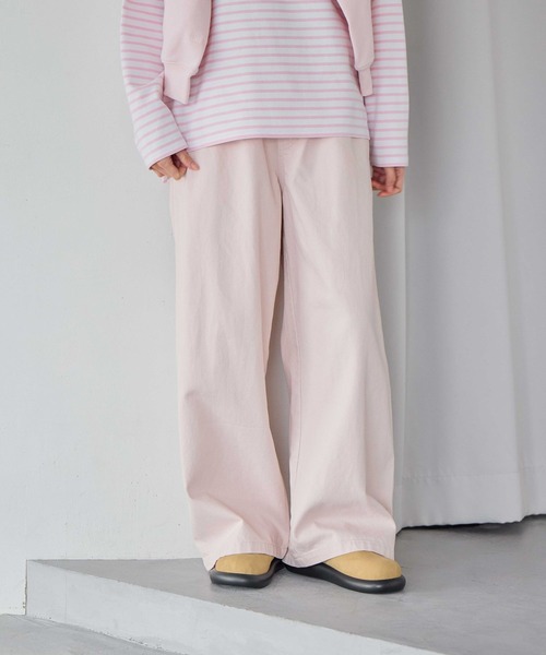 studio CLIP（スタディオクリップ）の「【一部サイズ予約】ギャザーカラーチノパンツ[プチ・プラスサイズあり]（チノパンツ・レディース・イエロー/ピンク/ライトブルー・FREE）」の7枚目の写真