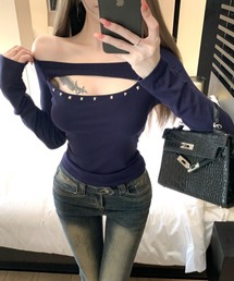 タイトトップス オフショルダートップス」に該当するTシャツ