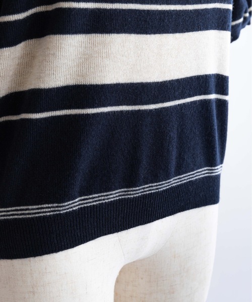 EN NEUME(エンノイム)の「Multi-Border Polo Knit(ニット/セーター・レディース・グレー/ネイビー・FREE)」の16枚目の写真