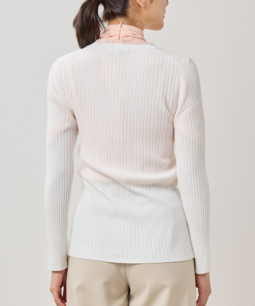 NARACAMICIE（ナラカミーチェ）の「【NARACAMICIE】Vネックリブカーディガン（カーディガン/ボレロ・レディース・ブラック/ピンク/ホワイト・XL/M）」の6枚目の写真