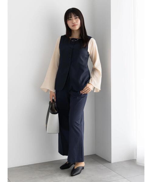 Te chichi(テチチ)の「クレープフレアスリーブブラウス【AOYAMA FASHION ASSOCIATION × Té chichi】(シャツ/ブラウス・レディース・オレンジ/オフホワイト・F)」の8枚目の写真