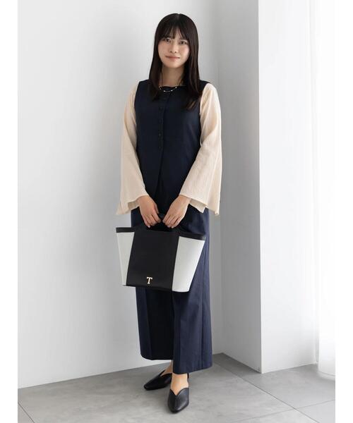 Te chichi(テチチ)の「クレープフレアスリーブブラウス【AOYAMA FASHION ASSOCIATION × Té chichi】(シャツ/ブラウス・レディース・オレンジ/オフホワイト・F)」の9枚目の写真