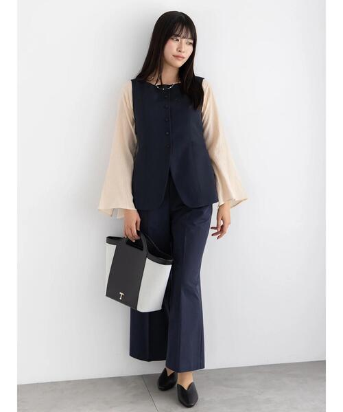Te chichi(テチチ)の「クレープフレアスリーブブラウス【AOYAMA FASHION ASSOCIATION × Té chichi】(シャツ/ブラウス・レディース・オレンジ/オフホワイト・F)」の10枚目の写真