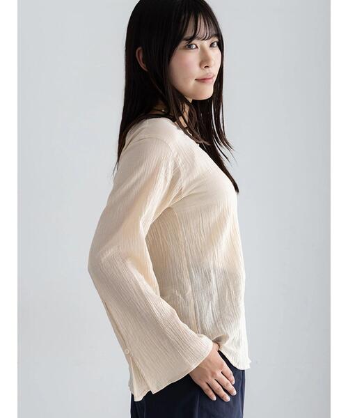 Te chichi(テチチ)の「クレープフレアスリーブブラウス【AOYAMA FASHION ASSOCIATION × Té chichi】(シャツ/ブラウス・レディース・オレンジ/オフホワイト・F)」の15枚目の写真