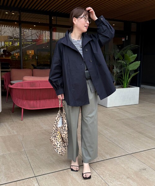 MICO COULIER（ミコクリエ）の「スタンドカラーラグランスリーブコート（その他アウター・レディース・ネイビー/キャメル・38）」の16枚目の写真